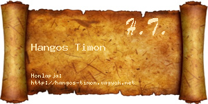 Hangos Timon névjegykártya